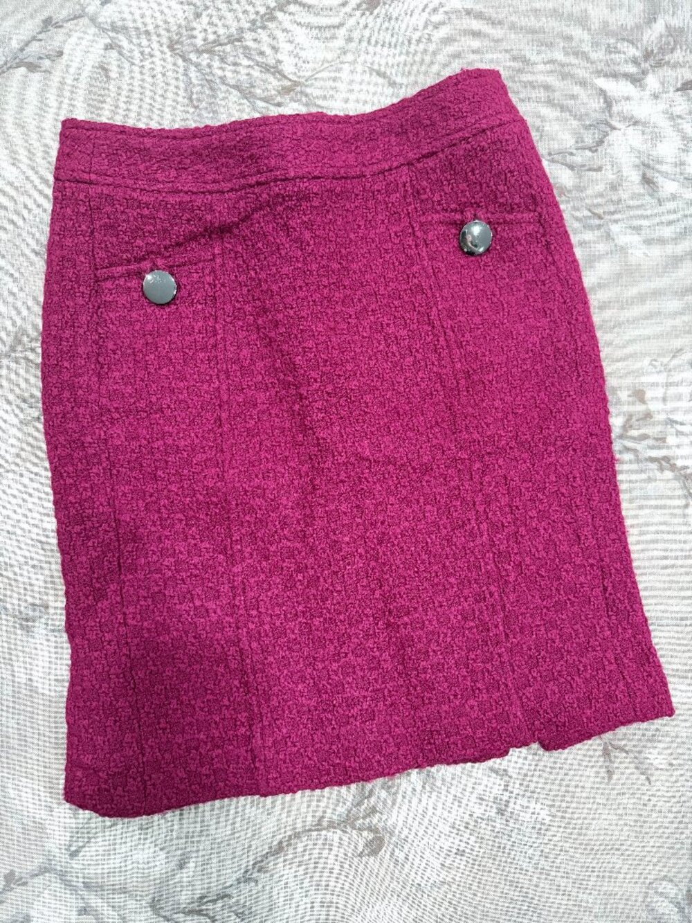 Banana Republic Wool Blend Boucle Pencil Skirt Pink Size 0